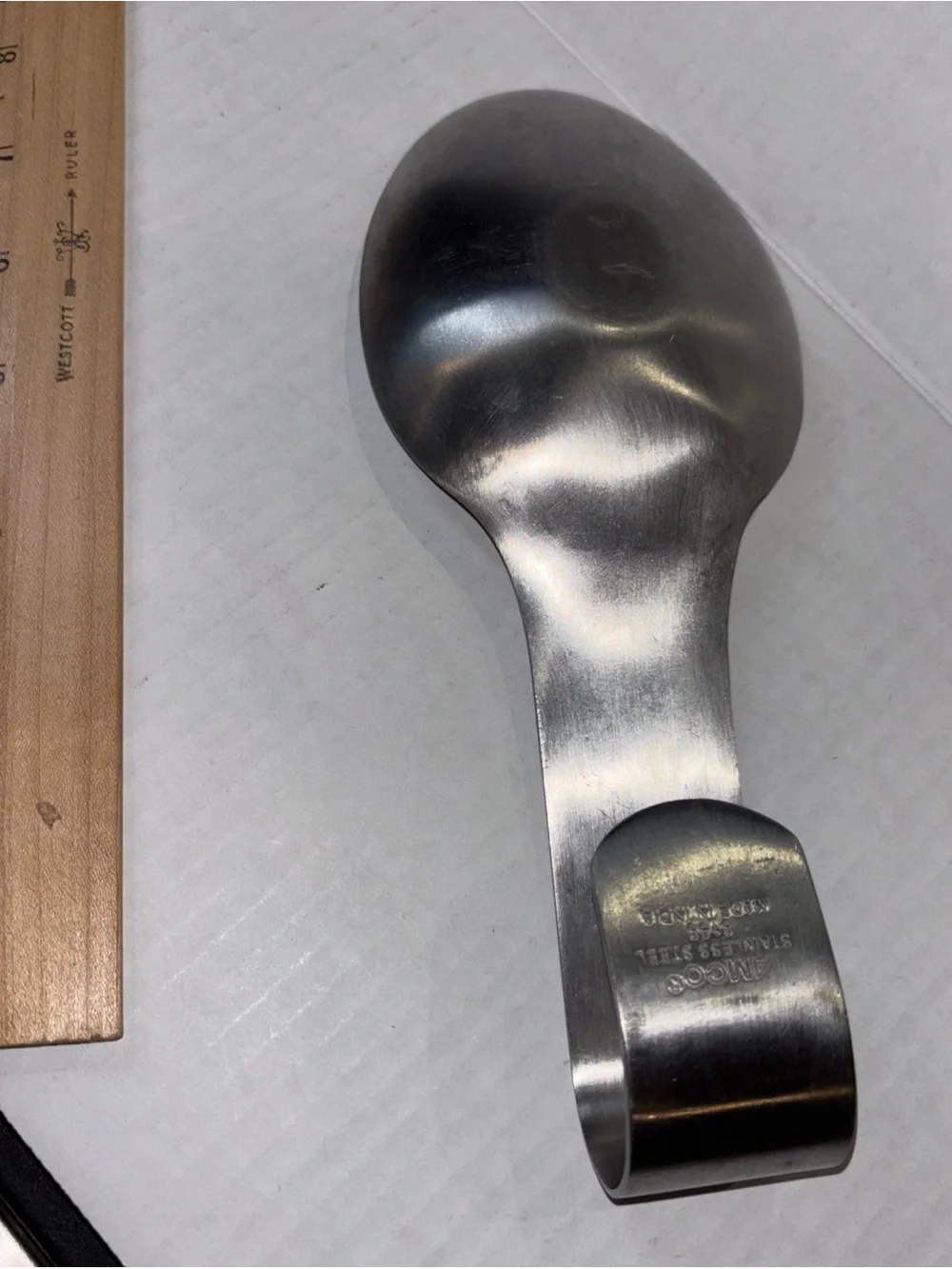 Brushed Stainless Steel Spoon Rest - Silver Amco